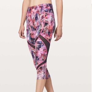 Lululemon On Pace Crop 21" Sun Dazed Multi Pink Size 8